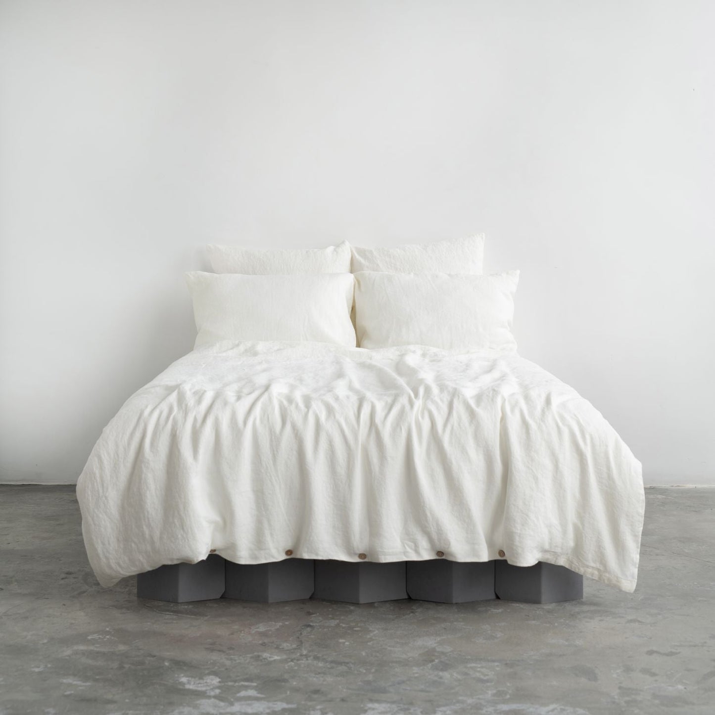 Summer White Linen Duvet Cover Set