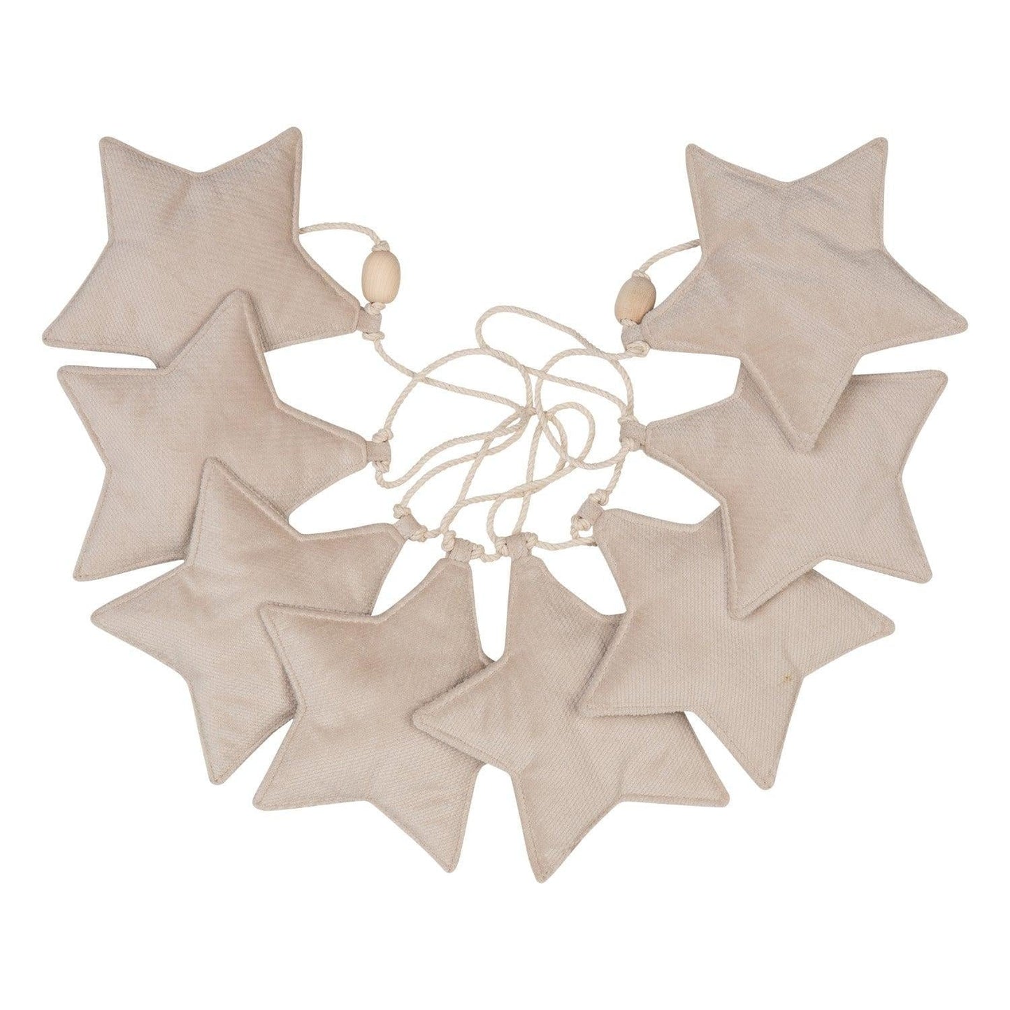 Cream Dust Velvet Garland with Stars