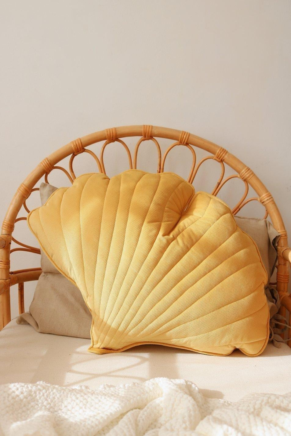 Velvet Honey Ginkgo Leaf Pillow