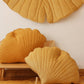 Velvet Honey Ginkgo Leaf Pillow