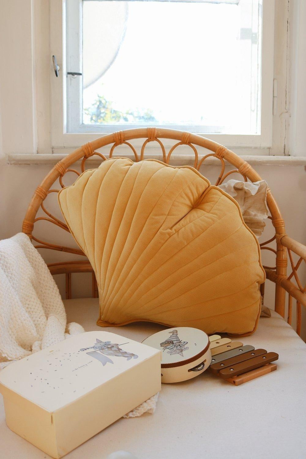 Velvet Honey Ginkgo Leaf Pillow