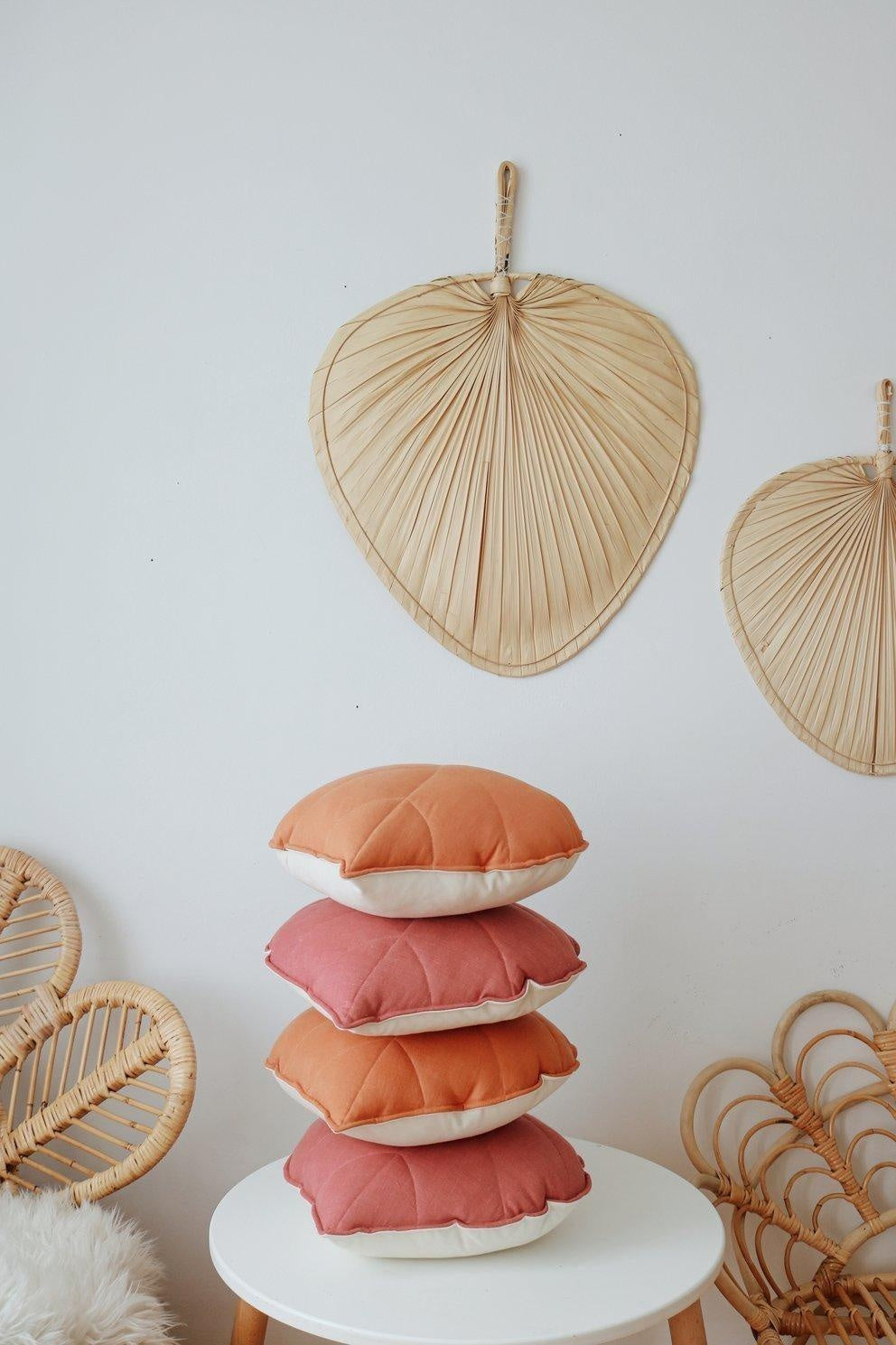 Linen “Papaya” Leaf Pillow