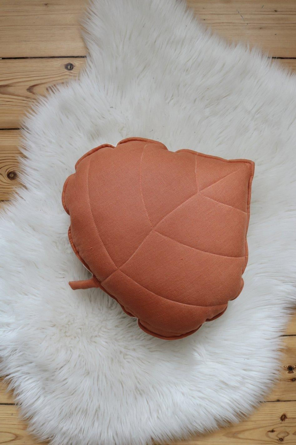 Linen “Papaya” Leaf Pillow