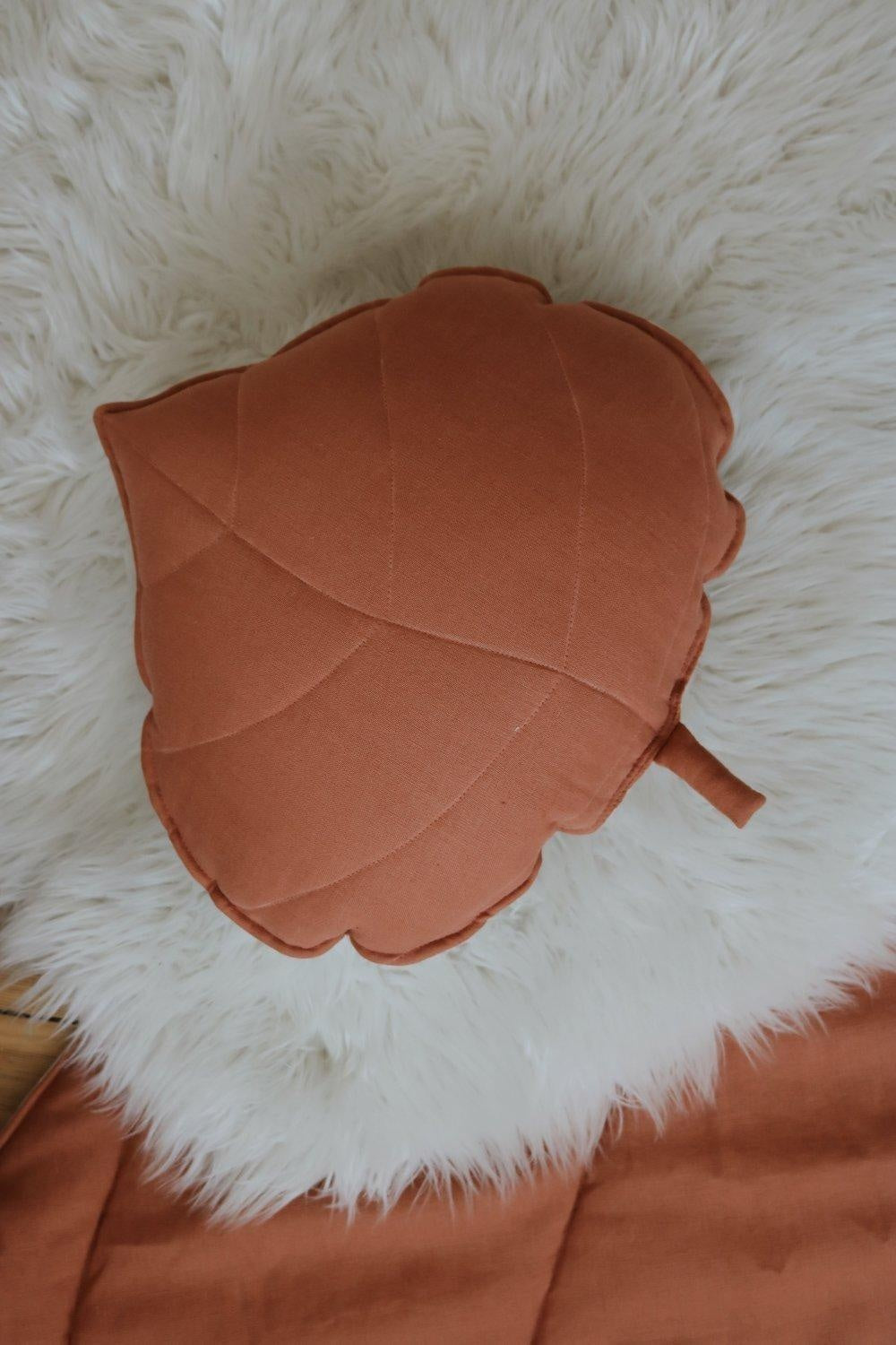 Linen “Papaya” Leaf Pillow