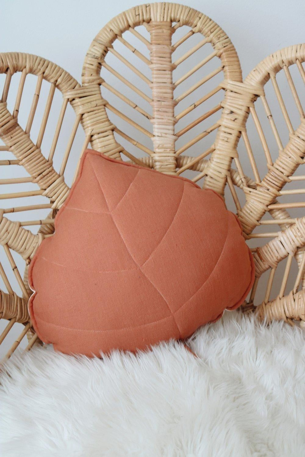 Linen “Papaya” Leaf Pillow