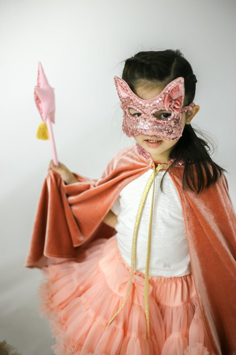 Pink Sequins Cat Mask