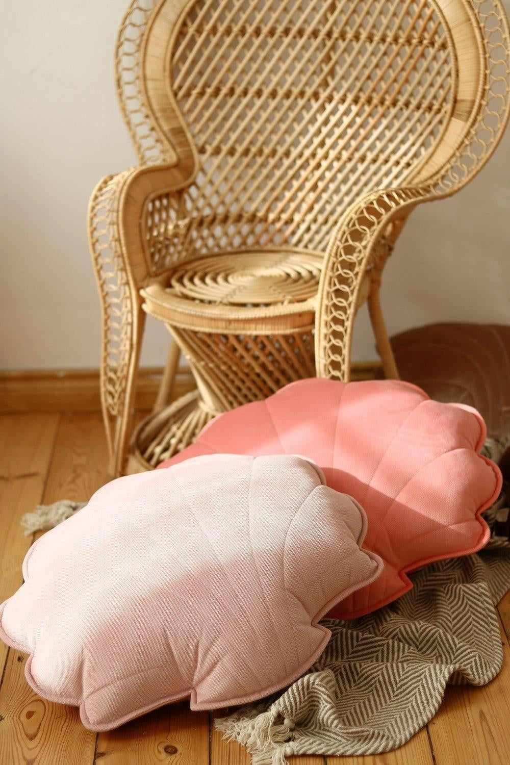 Large Velvet “Powder Pink” Shell Pillow