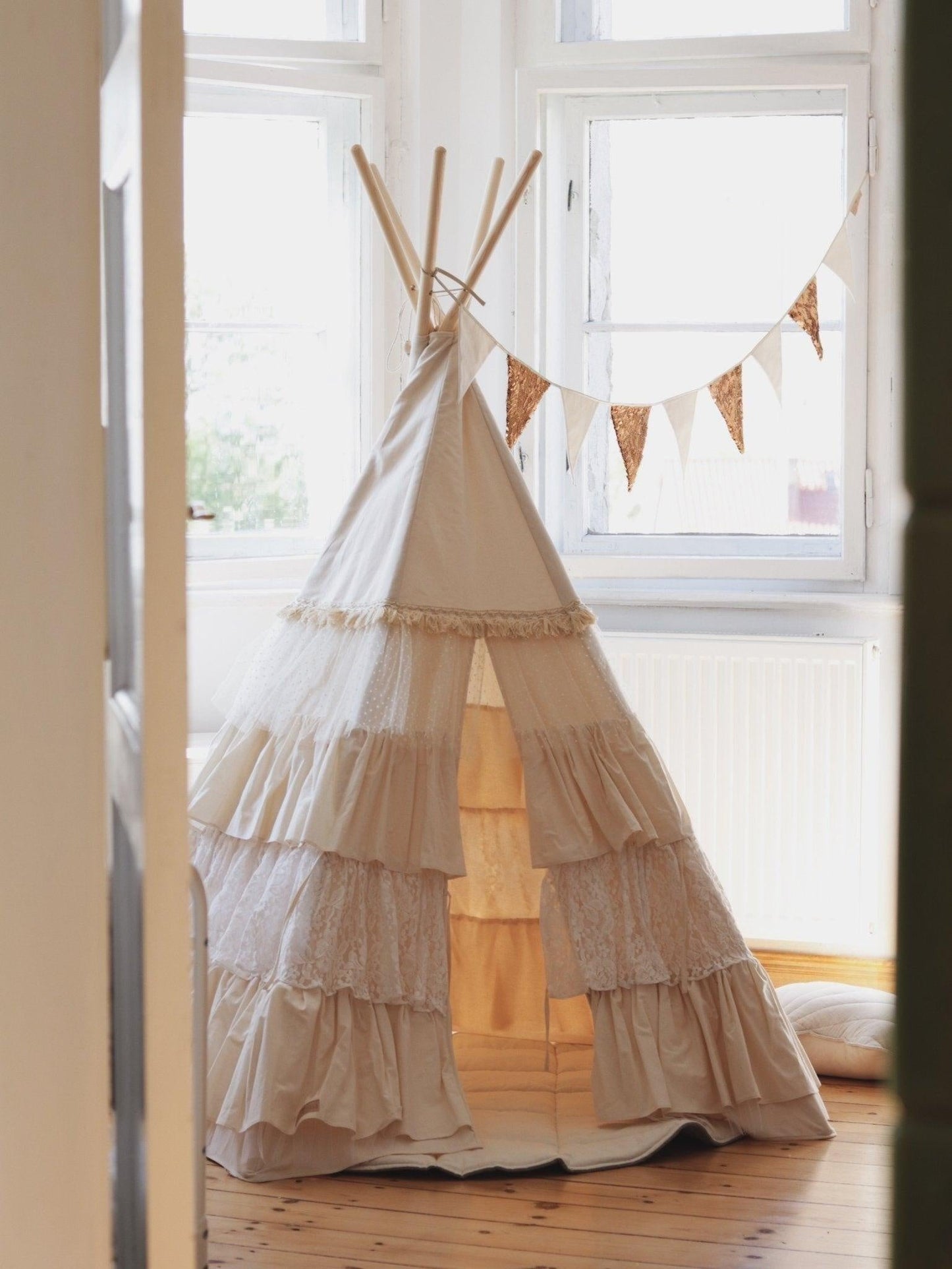 Boho Chic Ruffled Play Tent