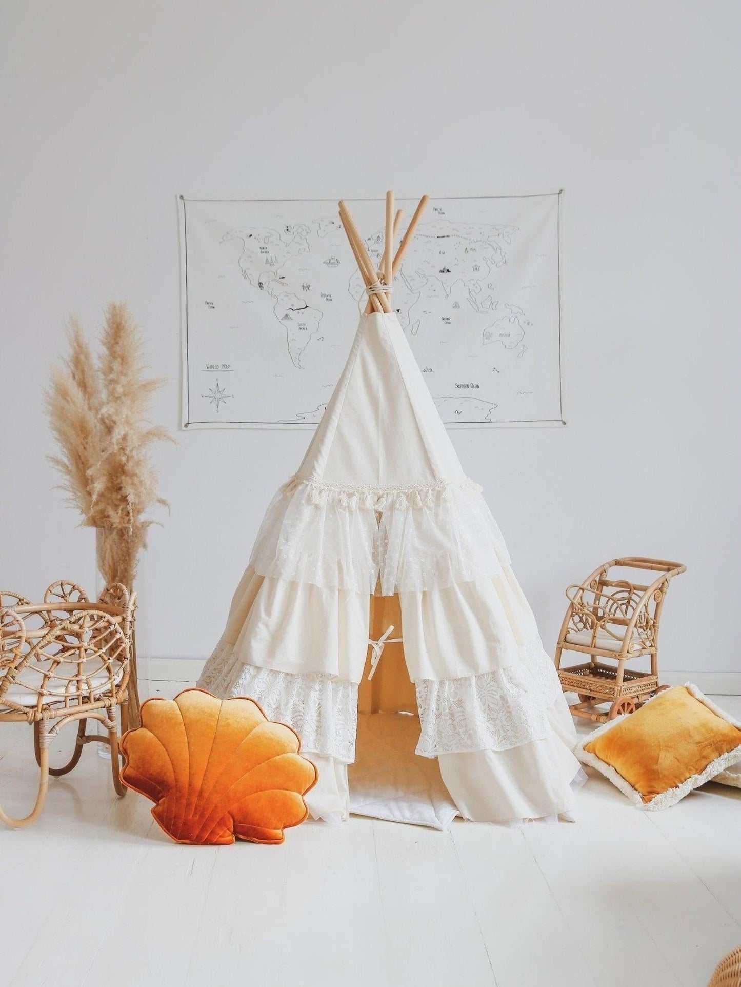 Boho Chic Ruffled Play Tent