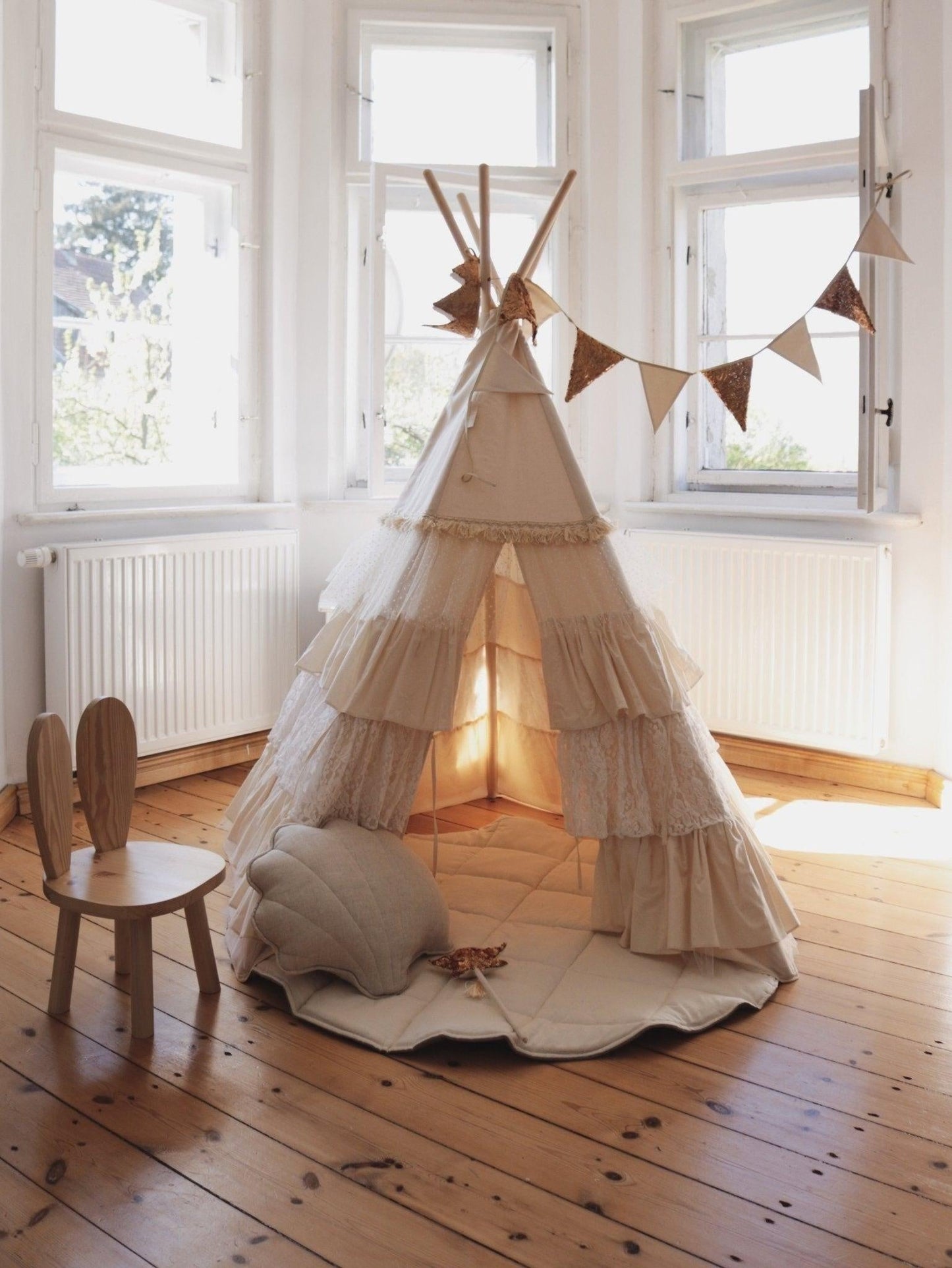 Boho Chic Ruffled Play Tent