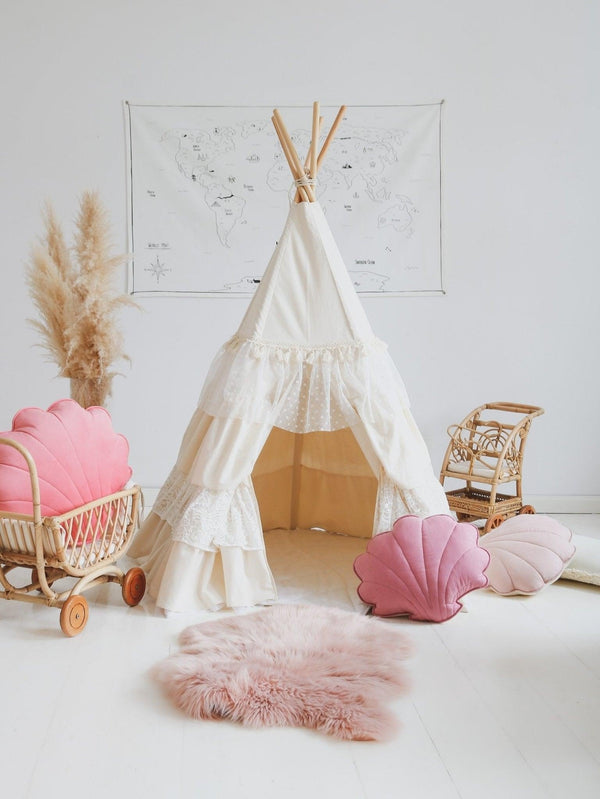 Boho Chic Ruffled Play Tent