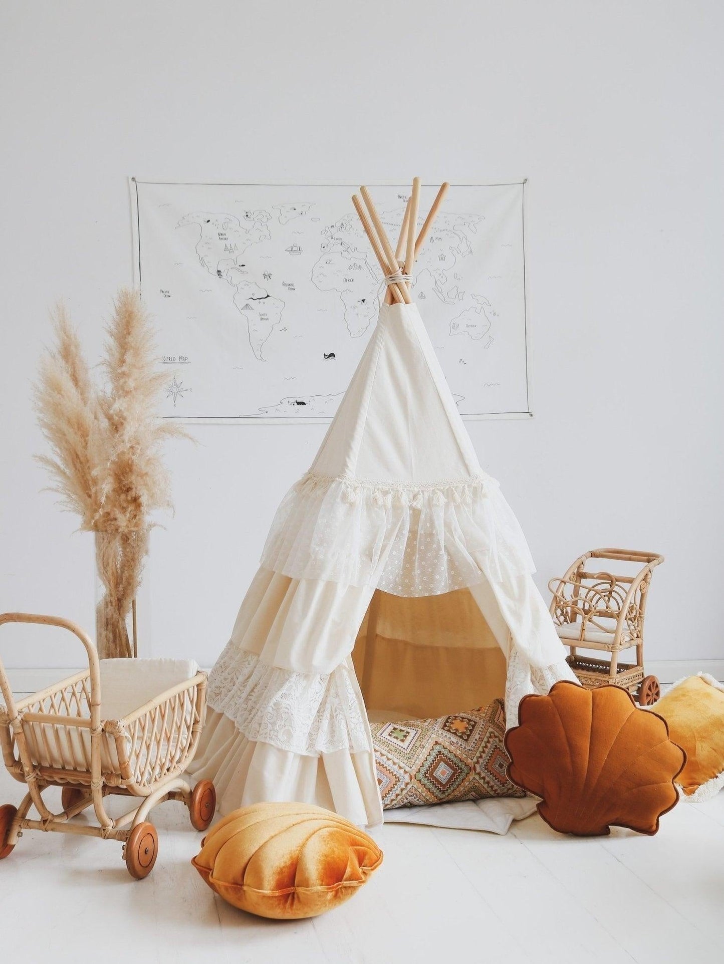 Boho Chic Ruffled Play Tent