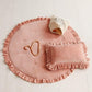 Soft Velvet Apricot Mat with Frill