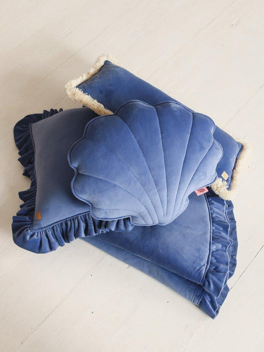 Soft Velvet Sapphire Shell Pillow